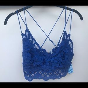 NWT Free People Adella bralette, size xl, blue